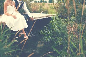 wedding couple on bridge